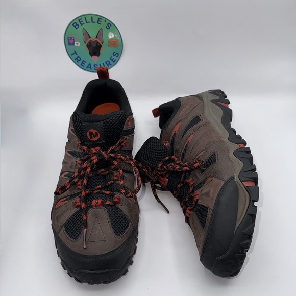 Merrell Hiking Shoes Mens 10 Mojave Waterproof Low Trail‎ Bracken Brown Leather - Picture 1 of 11